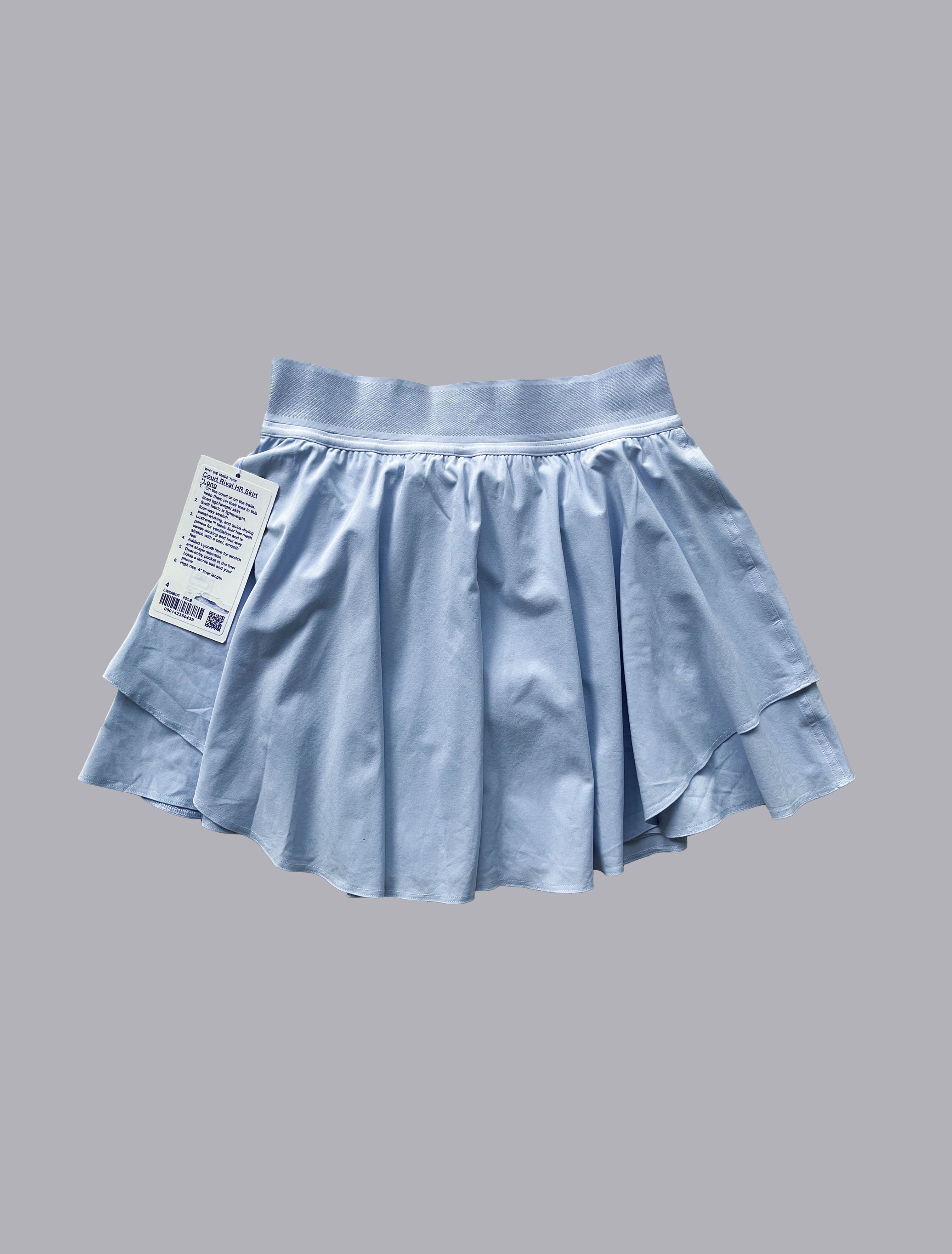 NEW Lululemon Court Rival HR High-Rise Skirt Long Pastel Blue Size